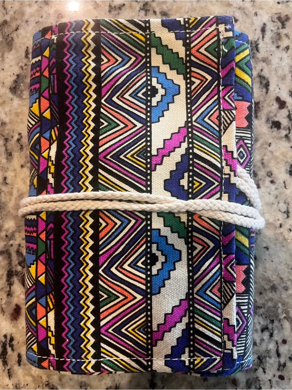 Colorful Aztec Print Travel Jewelry Roll